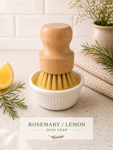 Rosemary Lavender Dish Soap with Sisal Brush