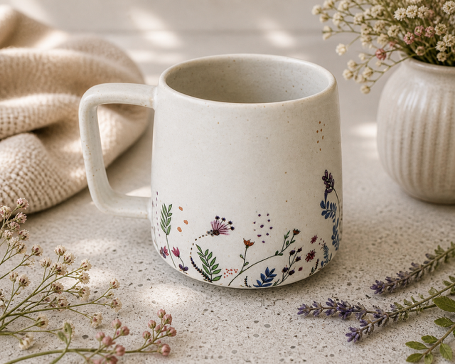 Floral Bloom Stoneware Mug